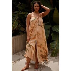 Anthropologie Tahnee Kelland Womens Maxi Dress XL Beachy Boho Oversized Tropical